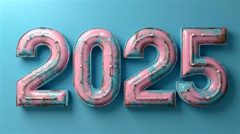 Vista 3d De Las Letras Del Año 2025 Foto Premium