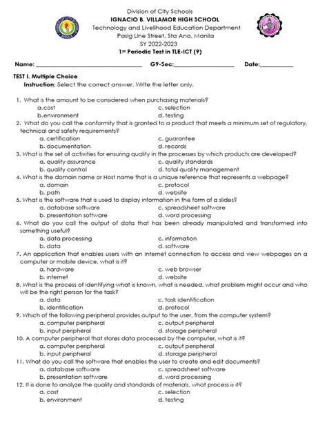 1st Periodic Test Pdf Inputoutput Software