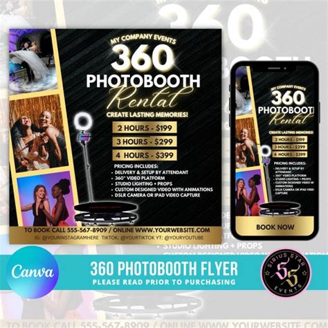 360 Photobooth Flyer Party Flyer Event Flyer Wedding Etsy