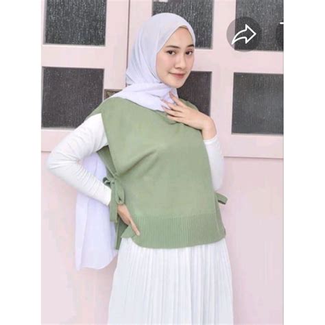 Jual Kevia Vest Rajut Wanita Premium Kekinian Rompi Knit Terbaru All