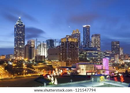 City Of Atlanta. Image Of The Atlanta Skyline During Sunrise. Stock ...