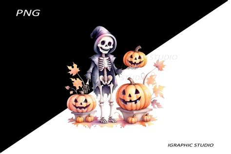 Pastel Halloween Skeleton Clipart, Funny Halloween (4658880)