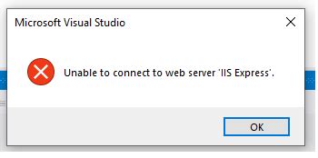 Unable To Connect To Web Server Iis Express