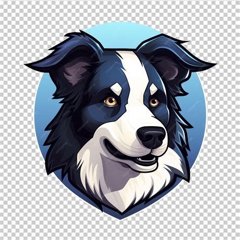 Premium PSD | Border collie mascot logo