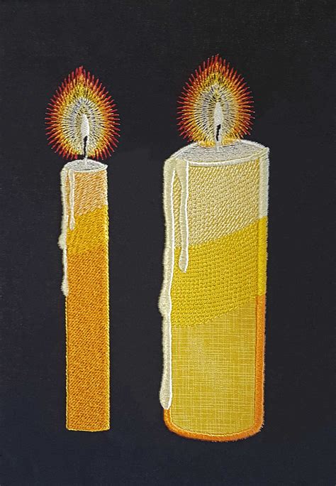 Candle Applique And Narrow Candle Embroidery Designs Candles