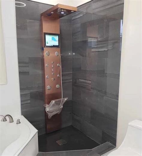 Luxury Black Shower Panel Hydro Massage Stainless Steel Shower Panel