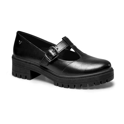 Sapato Mary Jane Salomé Boneca Tratorado Feminino Q8552 Preto Compre