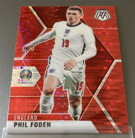 Phil Foden Panini Mosaic Red Pulsar Prizm Man City Euro