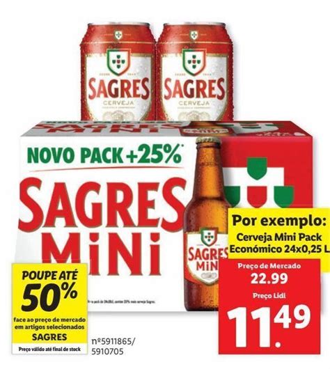 Promoção Cerveja sagres mini em Lidl