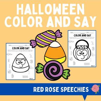 Halloween Speech Therapy Coloring Worksheets Articulation Color And Say