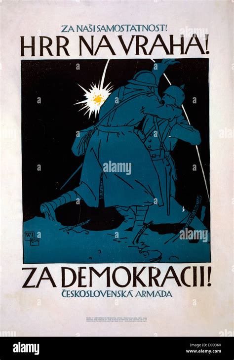 Czechoslovak Propaganda Posterbin World War I 1918 Hi Res Stock