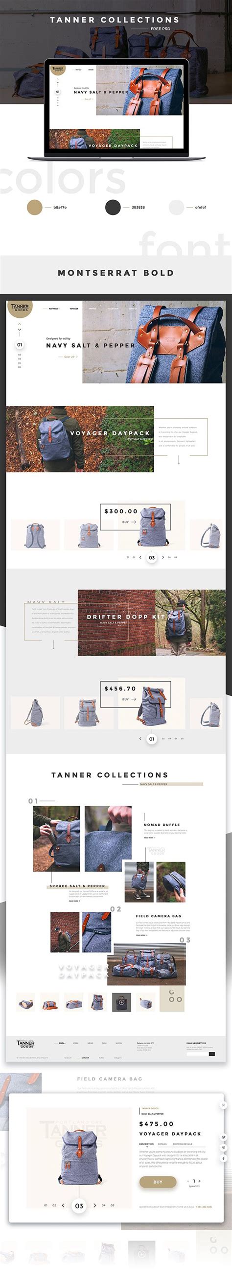 Tanner Collections Free Psd Ecommerce Template Freebiesbug