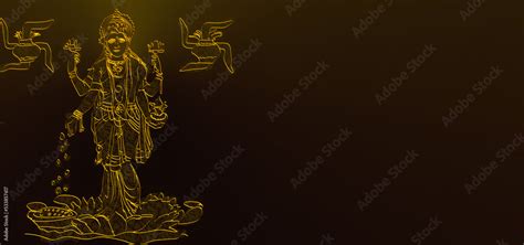 3d mata lakshmi , happy diwali banner, neon sign Stock Illustration ...