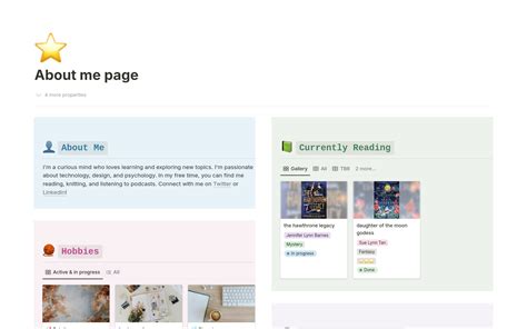 About Me Link In Bio Page Template By Hafsah I Notion Marketplace