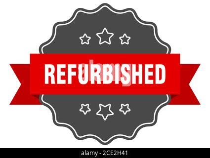 refurbished label refurbished isolated seal retro sticker sign stock