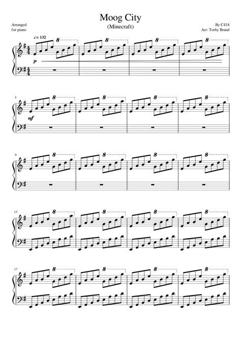 Moog City (Minecraft) Sheet music for Piano (Solo) Easy | Musescore.com