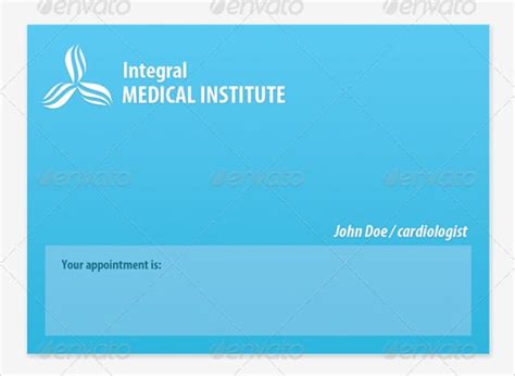 Medical Appointment Card Template Free