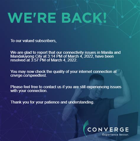 Converge Ict Support On Twitter To Our Valued Subscribers We Are