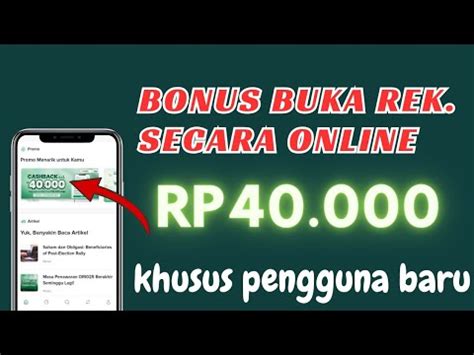 Bonus Buka Rek Baru Event Bank Digital Terbaru Aplikasi