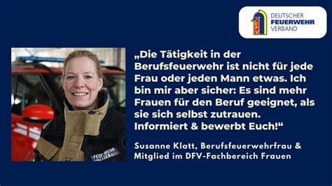 Susanne Klatt Zur Themenwoche Zumrettenberufen Feuerwehrverband