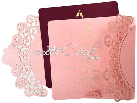 Light Pink Color Door Open Style Laser Cut Theme Hindu Wedding