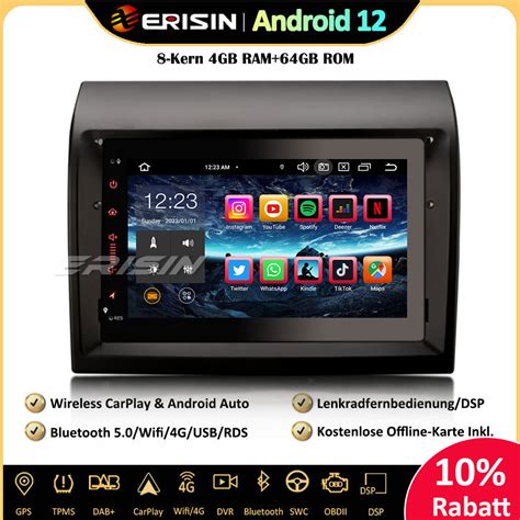 Erisin Es D Zoll Android Autoradio Gps Navigation F R Fiat