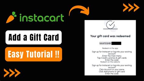 How To Add Instacart Gift Card Youtube