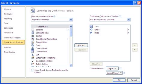 Customize The Quick Access Toolbar In Excel Excel How To