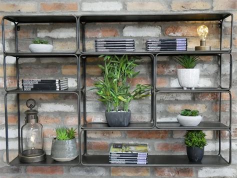 Industrial Shelving Unit Black Metal Wall Shelves Display - Etsy ...