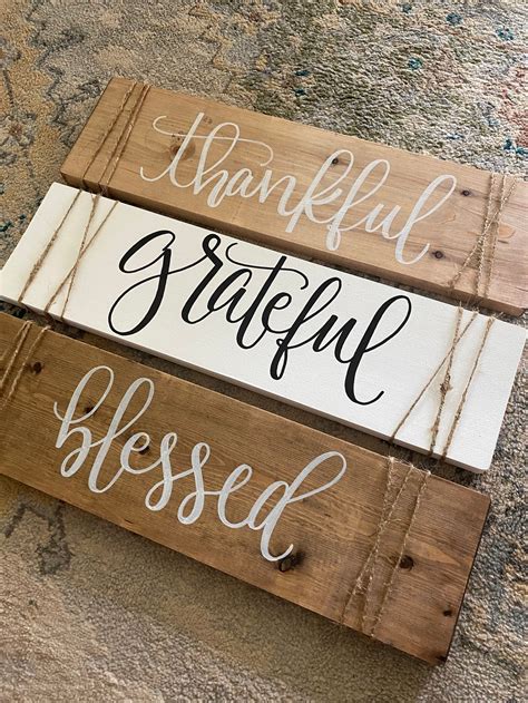 Grateful thankful blessed sign grateful thankful blessed | Etsy