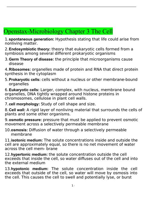 Openstax Microbiology Test Bank Chapter The Cell Openstax