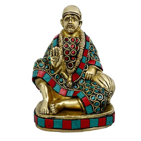 Buy Dattatreya Brass Multicolour Sai Baba Murti Sai Baba Idol Sai Baba