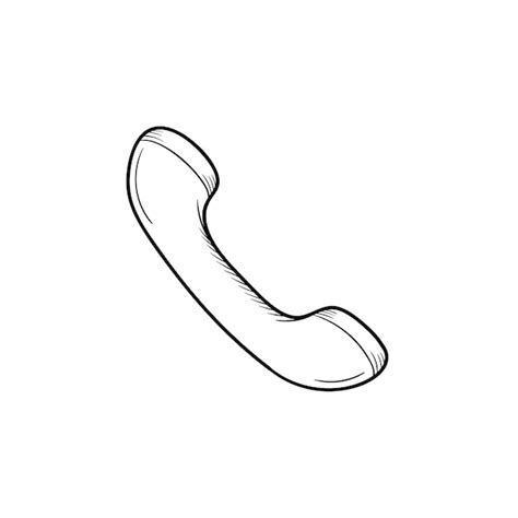 Premium Vector Handset Of Old Telephone Hand Drawn Outline Doodle