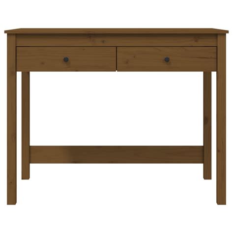 Dioche Bureau Avec Tiroirs Marron Miel X X Cm Bois Massif De Pin