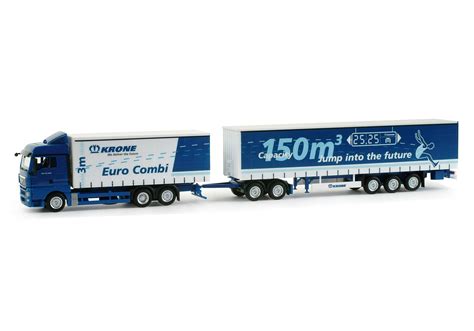 Herpa Man Tgx Xlx Curtain Canvas Eurocombi Krone