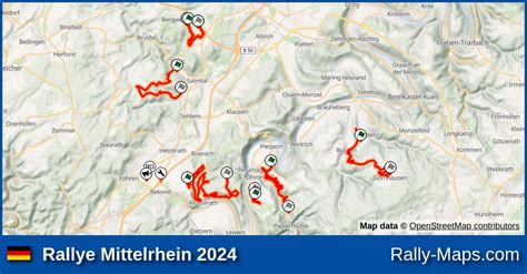 Streckenverlauf Rallye Mittelrhein 2024 DRM RallyeKarte De