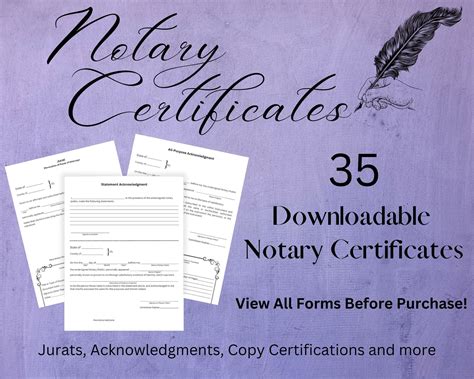 Custom Notary Certificates Loan Signing Jurats Acknowledgements