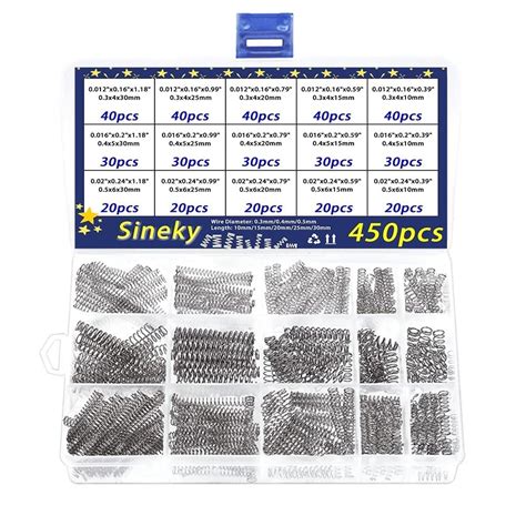 Pcs Assorted Size Mini Size Springs Assortment Set Compressed