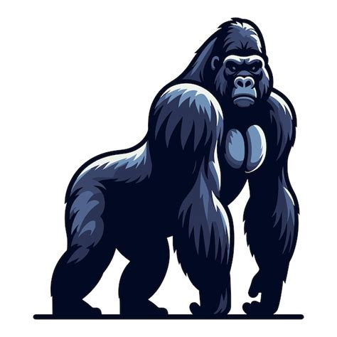 Premium Vector Wild Gorilla Full Body Design Illustration Standing