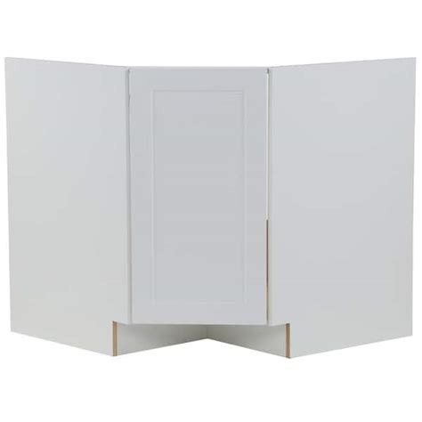 Hampton Bay Cambridge White Shaker Ready To Assemble Corner Sink Base Cabinet W 1 Soft Close