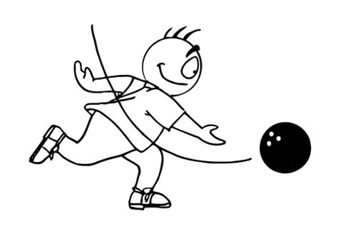 Coloriage Ballon Bowling et Joueur dessin gratuit à imprimer