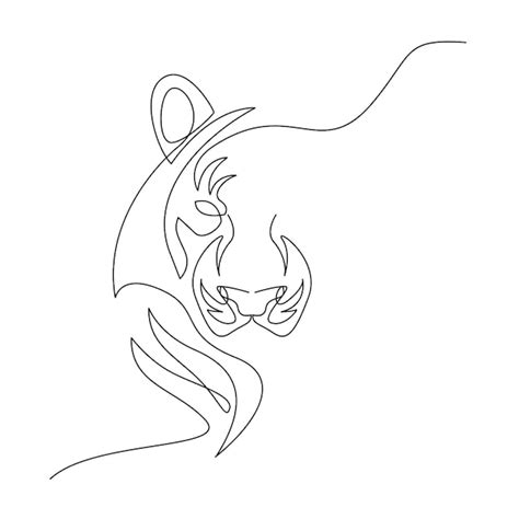 Premium Vector Tiger Continuous One Line Drawing Vector Design