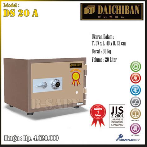 Jual Brankas Daichiban DS 20A Tinggi 37 Cm Dilengkapi Alarm Tahan Api 2