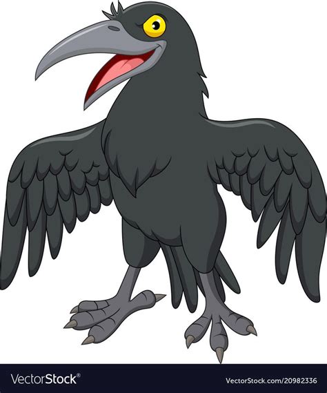 Cartoon Crow Isolated On White Background Download A Free Preview Or