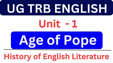 Ug Trb English Age Of Pope Youtube