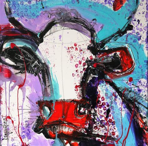 Abstract Cow Painting at PaintingValley.com | Explore collection of Abstract Cow Painting