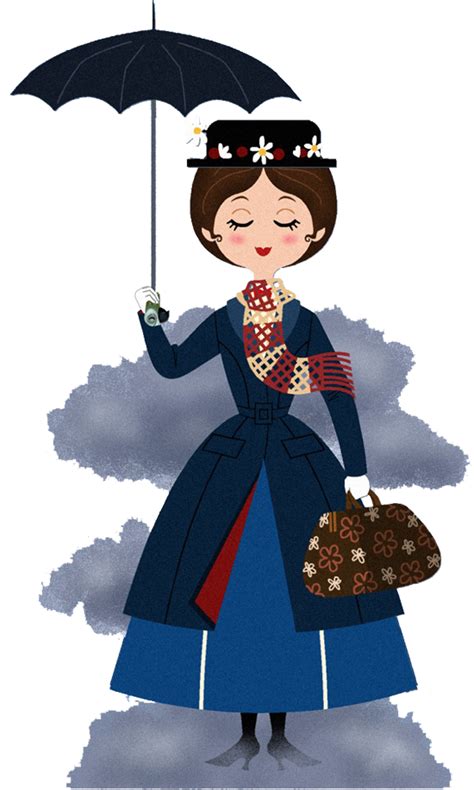 Clipart Mary Poppins Umbrella Cory Jensen Paper Dolls X Png