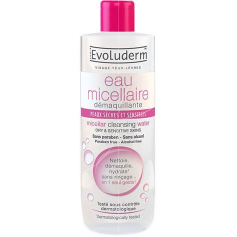 Eau Micellaire D Maquillante Evoluderm Peaux S Ches Et Sensibles Ml