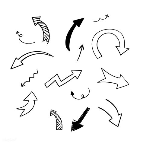 Hand Drawn Doodle Arrows Vector Set Free Image By Rawpixel