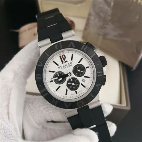 Relogio Bulgari Titanium Prata Pulseira Borracha Mm Shopee Brasil